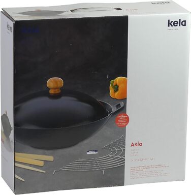 Kela Wok-набір з кришкою, індукційний, 36 см, чорний, для азіатської кухні