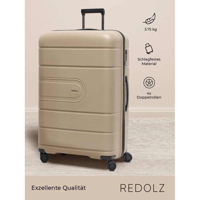 Валіза REDOLZ XL на 4 колесах 77 см, поліпропілен, TSA-замок