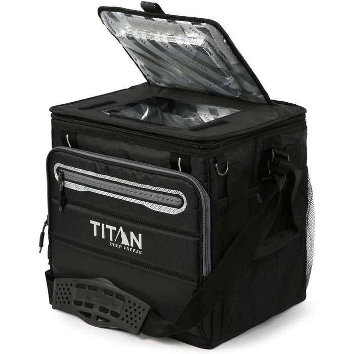 Термобокс TITAN для 40 банок + лід, 5 шарів ізоляції, зберігає лід до 2 днів, чорний