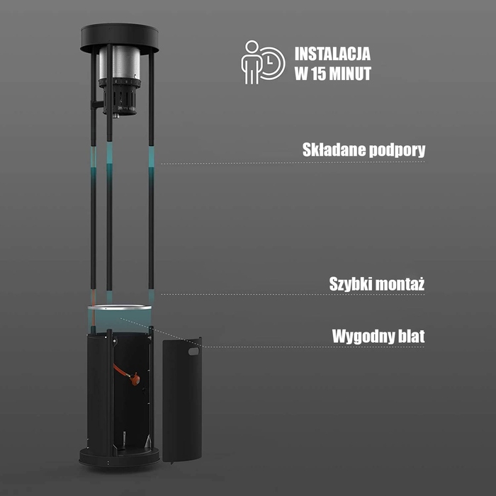 Газовий обігрівач-парасолька для тераси Terra Hiker, інфрачервоний промінник