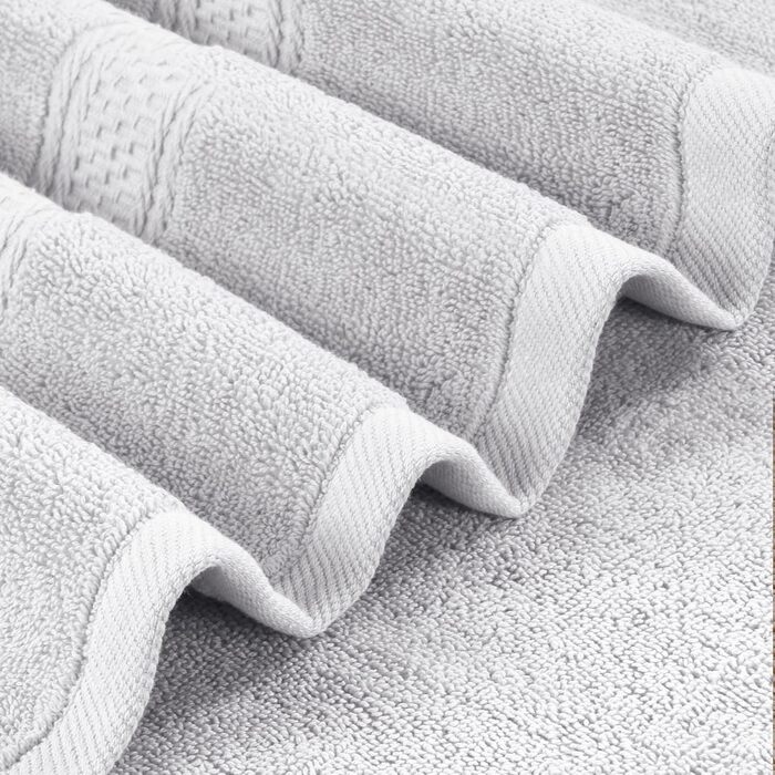 Рушники для ванни Utopia Towels, сріблясті – комплект 4 шт., преміум 100% бавовна 600 г/м², швидковисихаючі, дуже вбираючі, м’які, для щоденного використання