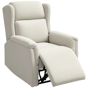 HOMCOM Recliner, Реклайнер для телевізора з функцією відкидання, Реклайнер для телевізора з кишеньковими пружинами, М'який реклайнер, крісло вантажопідйомністю до 150 кг для вітальні, спальні, бежевий