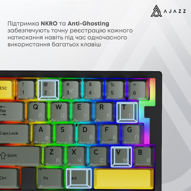 Дротова магнітна клавіатура Ajazz AK029 Ice lsland Magnetic Switch (AK029-I-WB)