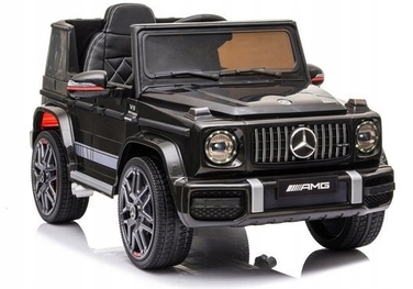 Дитячий електромобіль Mercedes G63 AMG з шкіряним сидінням та пультом керування, чорний