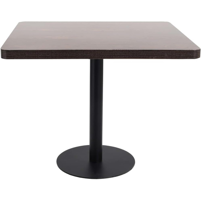 Столик для бістро/бару/кухні 80x80 см, темно-коричневий, MDF