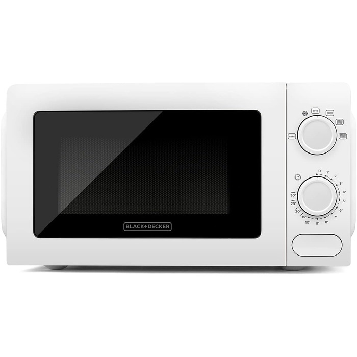 Мікрохвильова піч Black+Decker BXMY700E, 20 л, 700 Вт, 6 режимів, таймер, біла