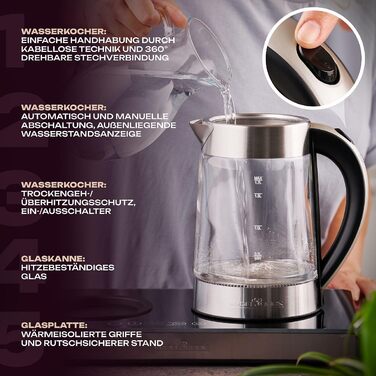 Електрочайник 1,7 л з підставкою і чайником 0,8 л PC-TKS 1056 ProfiCook