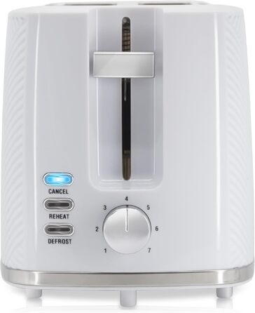 Тостер Briebe Elegance Brotor, 2 відділення, 7 режимів підсмажування, білий - електричний тостер з підігрівом та функцією скасування
