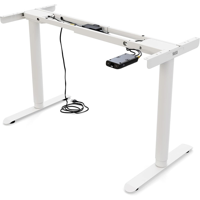 Стол Yaasa Frame Basic S: Регульована висота, USB-порт, телескопічний механізм, блокування клавішами (білий)