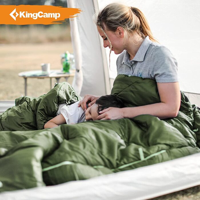 KingCamp спальник-ковдра для кемпінгу, 3-4 сезони, для дорослих і дітей, ультралегкий, теплий, праний, 165x70 см, синій, L Zip