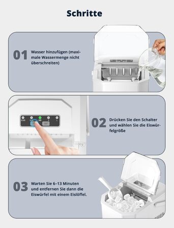 Професійна льодогенераторна машина 12 кг/24 год, льодогенератор 1.5 л, швидке виробництво льоду (6-13 хв) Ice Maker
