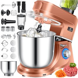 Кухонна машина 3в1 KESSER з м'ясорубкою та міксером, 1500Вт, чаша 5.5л, планетарний міксер для випічки та готування, мідний колір
