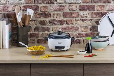 Рисварка електрична Russell Hobbs Mini 0.8л біла: для рису, кіноа, кускусу