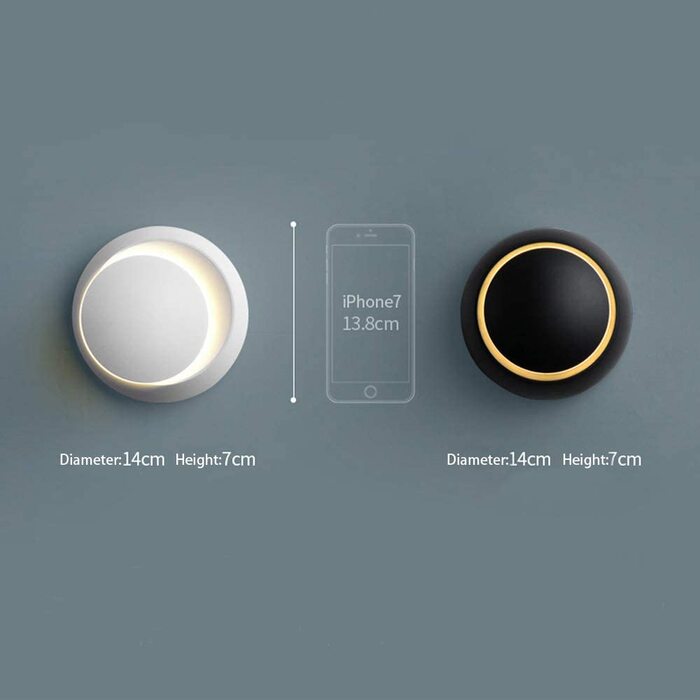 Сучасний настінний світильник LED Eclipse, креативна настінна лампа, тепле біле світло, 2 в 1, стельова LED лампа 5W, чорний метал, для спальні, вітальні, коридору