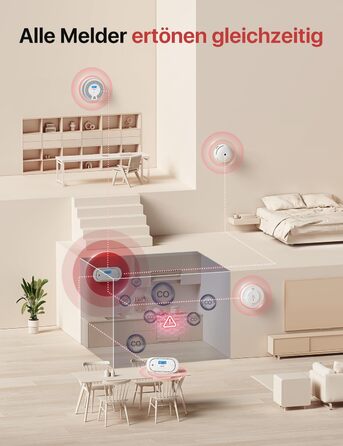 Датчик CO X-Sense з LCD дисплеєм та SBS50 базою, XC01-M, 1 шт. (сумісний з додатком через базу)