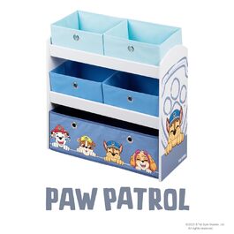 Дерев'яний ігровий стелаж Roba Paw Patrol з 5 коробками, органайзер для іграшок у стилі Монтессорі, для хлопчиків і дівчаток, білий/сірий