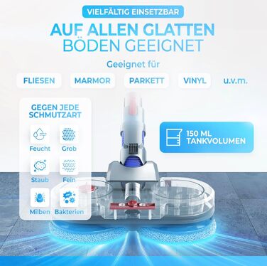 Оригінальний насадка для вологого прибирання Dyson V7/V8/V10/V11/V15/Gen5 - електричний пилосос, моп з резервуаром для води