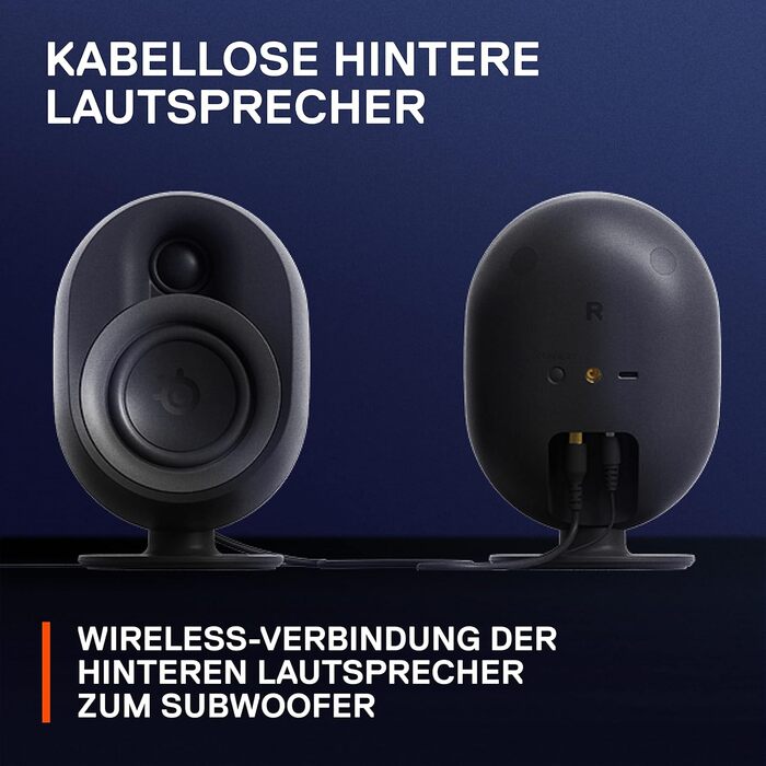 SteelSeries Arena 7 - 2.1-канавна акустика для геймінгу, RGB, USB, Aux, Bluetooth, чорний