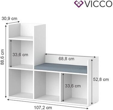 Дитяча полиця Vicco Luigi, біла, 107.2 x 88.6 см, без коробок