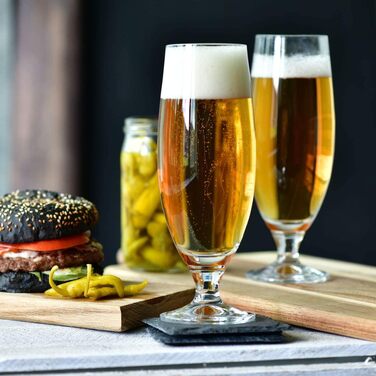 Склянки для пива Krosno Biergläser 500 мл, набір 6 шт. Універсальні склянки для пива та крафтового пива, елегантний дизайн 