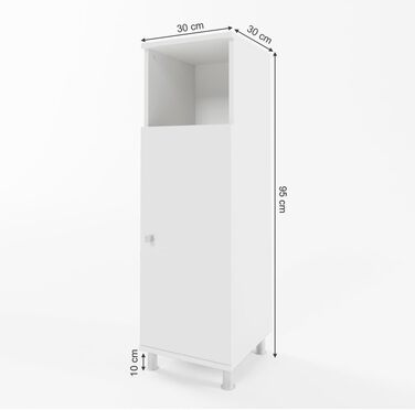 Пенал для ванної Vicco Fynn, білий, 30x95 см, шафа для зберігання