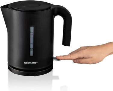 Електрочайник Cloer 4120, 2200 Вт, 1,2 л, чорний, захист від перегріву, велика індикація рівня води