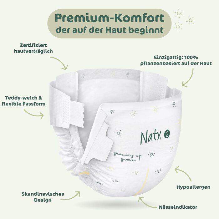 Екологічні підгузки для дітей Naty BioEmbrace, розмір 4 (7–18 кг), 88 шт