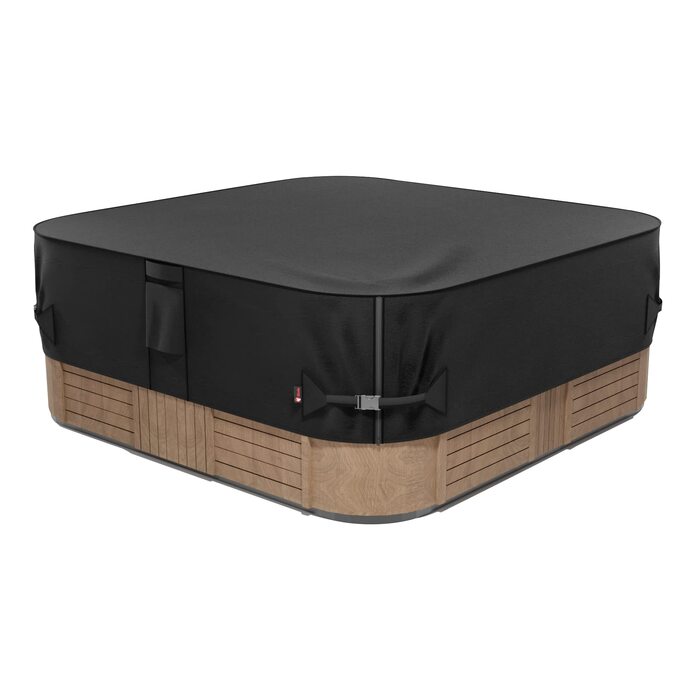 Водонепроникний чохол для гідромасажного jacuzzi/SPA iBirdie, квадратний 198x198 см, міцний захисний покрив 600D для зовнішнього використання, чорний