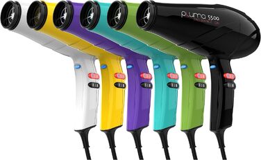 Фен GA.MA Italy Professional Pluma 5500 Endurance Ion, професійний, 2400 Вт, іонна технологія, турмалін, для блиску і без пухнастості, бірюзовий
