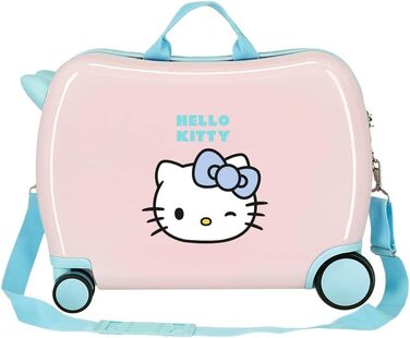 Дитяча валіза Hello Kitty синя 50x39x20 см, жорсткий пластик, 34 л, 4 колеса, кодовий замок, ручна поклажа