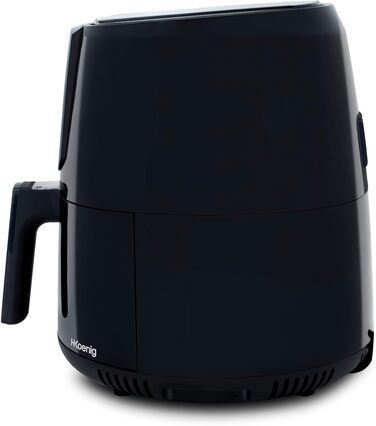 Безмасляна фритюрниця H.KOENIG FRY800, 4 л, 7 програм, сенсорне управління, регулювання температури 80-200°C, знімний кошик, 1400 Вт, можна мити в посудомийній машині