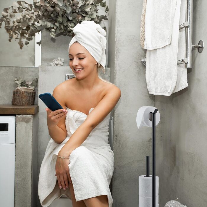 Підлоговий тримач для туалетного паперу Relaxdays, нержавіюча сталь, срібний, для ванної кімнати, 62x20x13,5 см