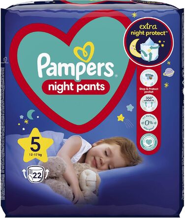 Підгузки-трусики Pampers Night Pants для нічного сну, розмір 5 (12-17 кг), 22 шт.