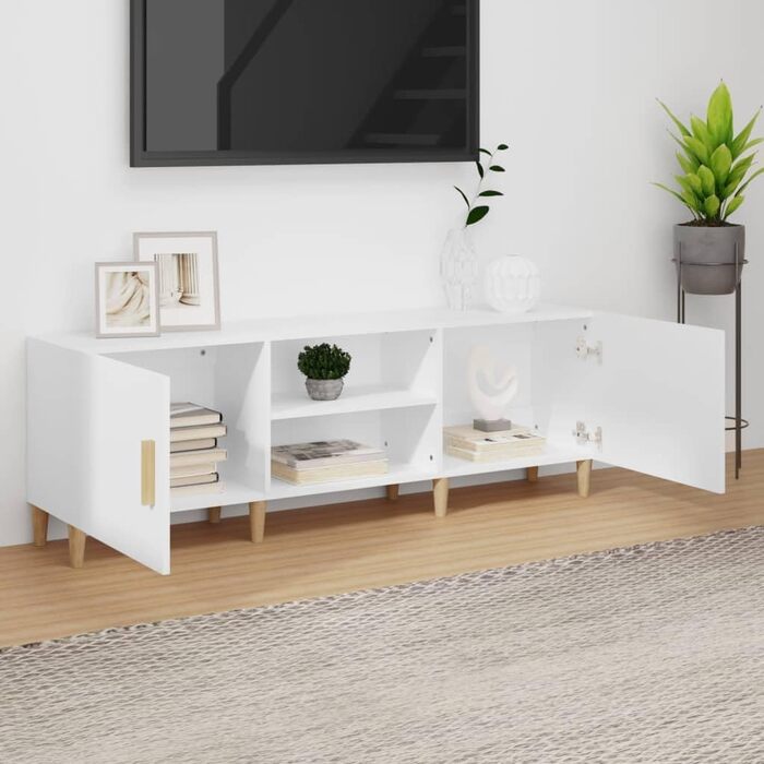 TV тумба vidaXL 150x30x50 см біла, деревостружкова плита, меблі для вітальні, телевізійний стіл, тумба під телевізор