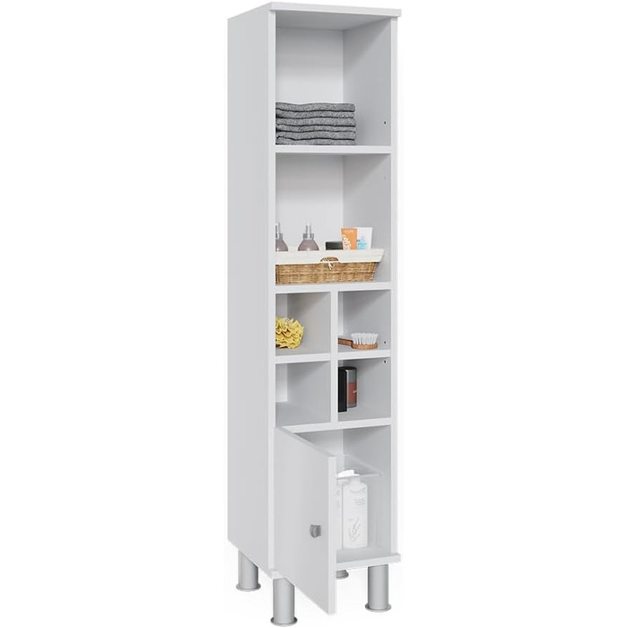 Пенал для ванної Vicco Fynn, білий, 30x130.6 см, з малою дверцятком