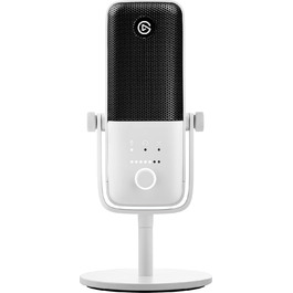 Elgato Wave:3 Білий – професійний USB конденсаторний мікрофон для стрімінгу, подкастів, геймінгу та домашнього офісу, з безкоштовним мікшуванням, ефектами, захистом від спотворень, Plug & Play, для Mac/PC