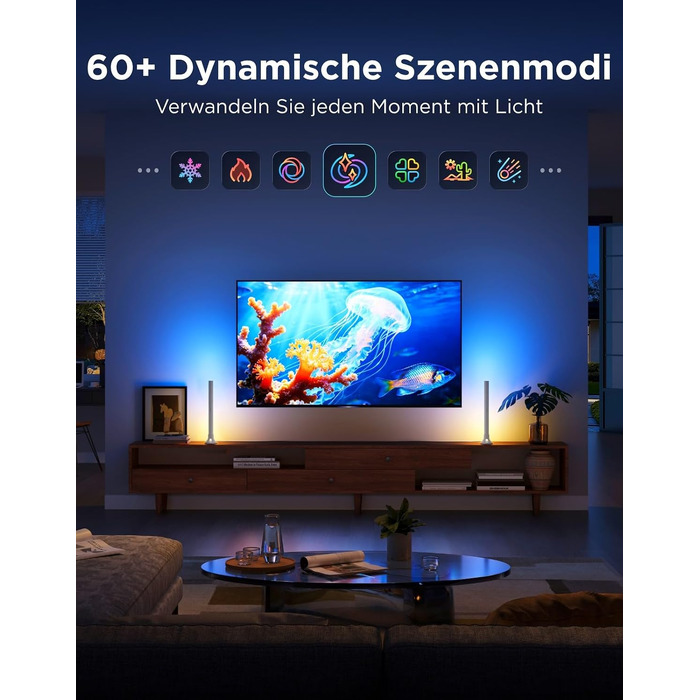 Розумна підсвітка для телевізора Govee RGBWIC TV Light Bars, WiFi LED-стрічка для ТВ від 45 до 70 дюймів