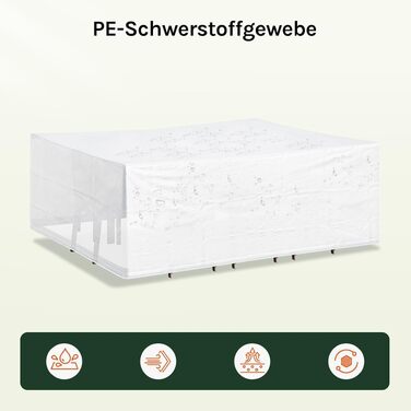 Чохол захисний для садових меблів WOLTU 242x162x100 см, водонепроникний, UV-стійкий, прозорий