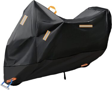 Baogaier Мотоциклетний чохол 300D, водонепроникний, XXXL, посилений, для вулиці, з подвійними швами та замковим отвором, 265x105x125 см, чорний