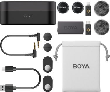 Бездротовий мікрофон BOYA LINK 3-01 Type-C/TRS/Lightning Black
