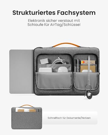 Сумка для ноутбука tomtoc 15/15.6/16 дюймів із захистом 360°, чохол для MacBook Air/Pro, сірий