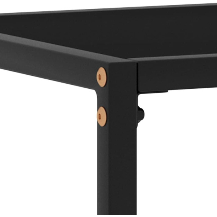 Консольний стіл vidaXL скляний чорний 120x35x75 см – туалетний, приліжковий, бічний, для коридору, стільниця з загартованого скла
