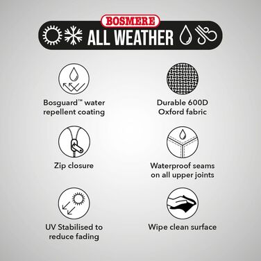 Чохол для парасольки Bosmere Allwetter, великий, зелений, 190x96 см, з блискавкою
