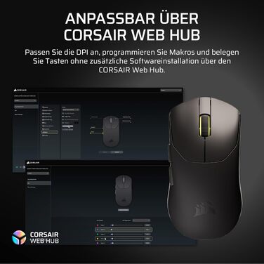 Ігрова бездротова миша Corsair Sabre v2 PRO Ultralight Wireless FPS, 33K DPI, 8000Hz, 36г, чорна