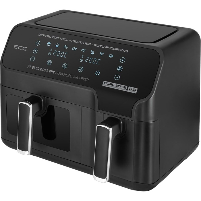 Фритюрниця ECG AF 8300 Dual Fry, 8,3 л, 2700 Вт, подвійна чаша, електрична