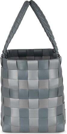 Плетена сумка-шопер normani з пластику, сіра, міцна, вінтажний стиль, 38x25x28 см