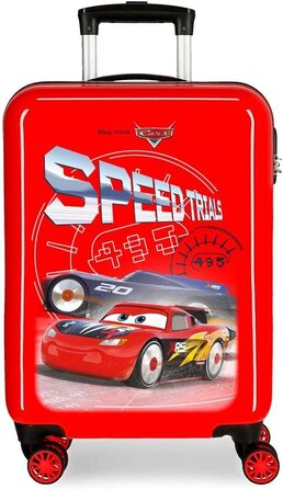 Дитяча валіза Disney Cars Speed Trails, червона, 38x55x20 см, жорсткий корпус ABS, кодовий замок, 34 л, 2,6 кг, 4 подвійних колеса, ручна поклажа