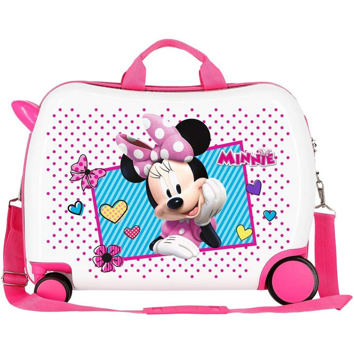 Дитяча валіза Disney Minnie, рожева, 50x38x20 см, ABS, кодовий замок, 34 л, 2,3 кг, 4 колеса, ручна поклажа