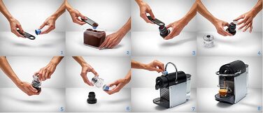 Bluecup багаторазові капсули для Nespresso Original Line, стартовий набір (2 капсули, 100 кришечок)