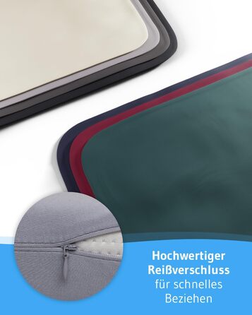 Ортопедична подушка для шиї з Memory Foam, 40x60x12 см, з бавовни, для тих, хто спить на боці, розроблена експертами, знімний чохол сірого кольору